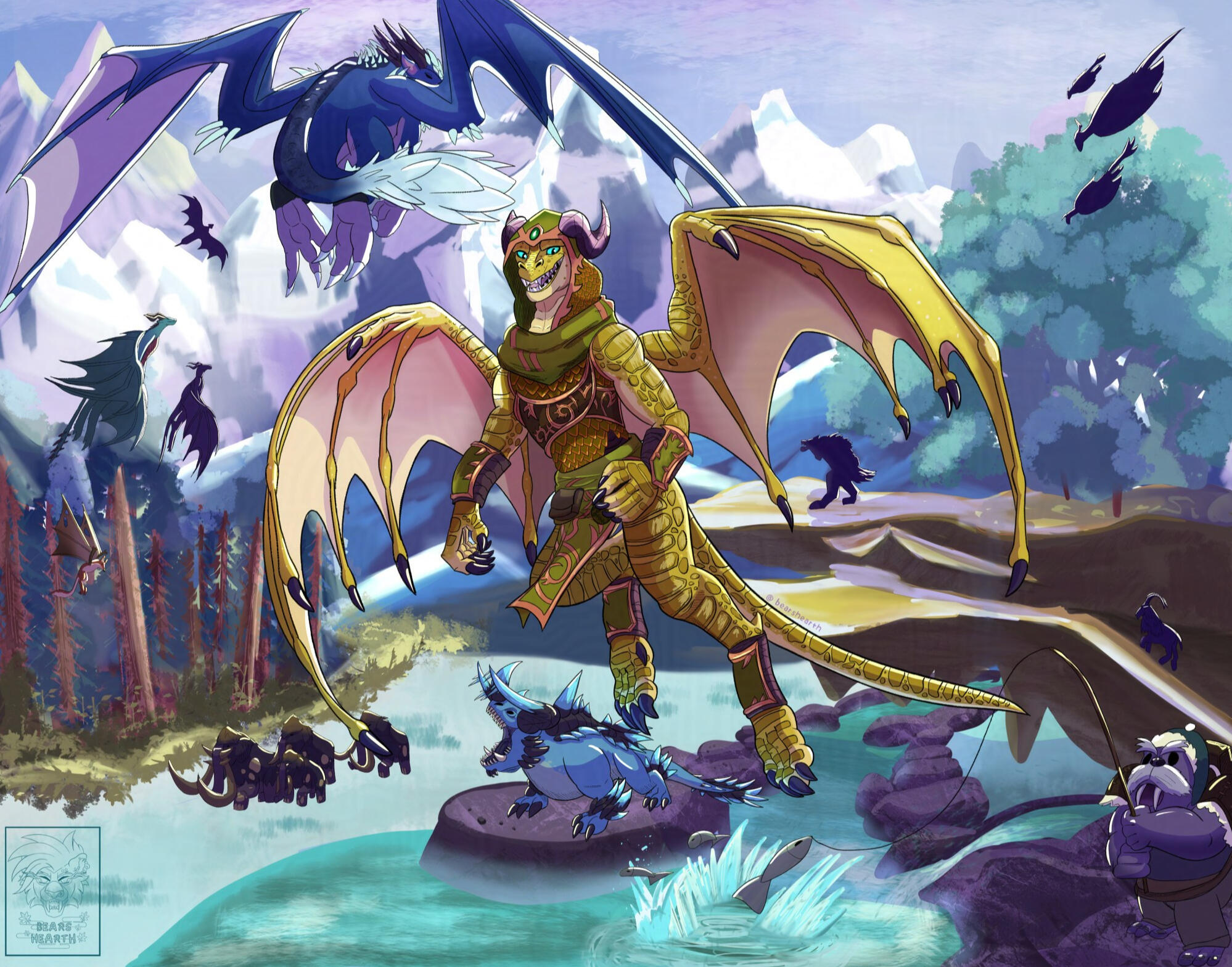 Dragons Rising Fanart of a Dracthyr from "World of Warcraft" (2023) - digital