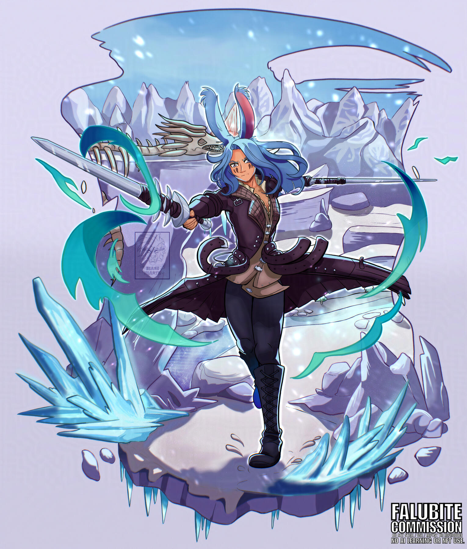 Defender of Ishgard Commissioned artwork of client&#39;s custom Warrior of Light from &quot;Final Fantasy XIV&quot; (2025) - digital