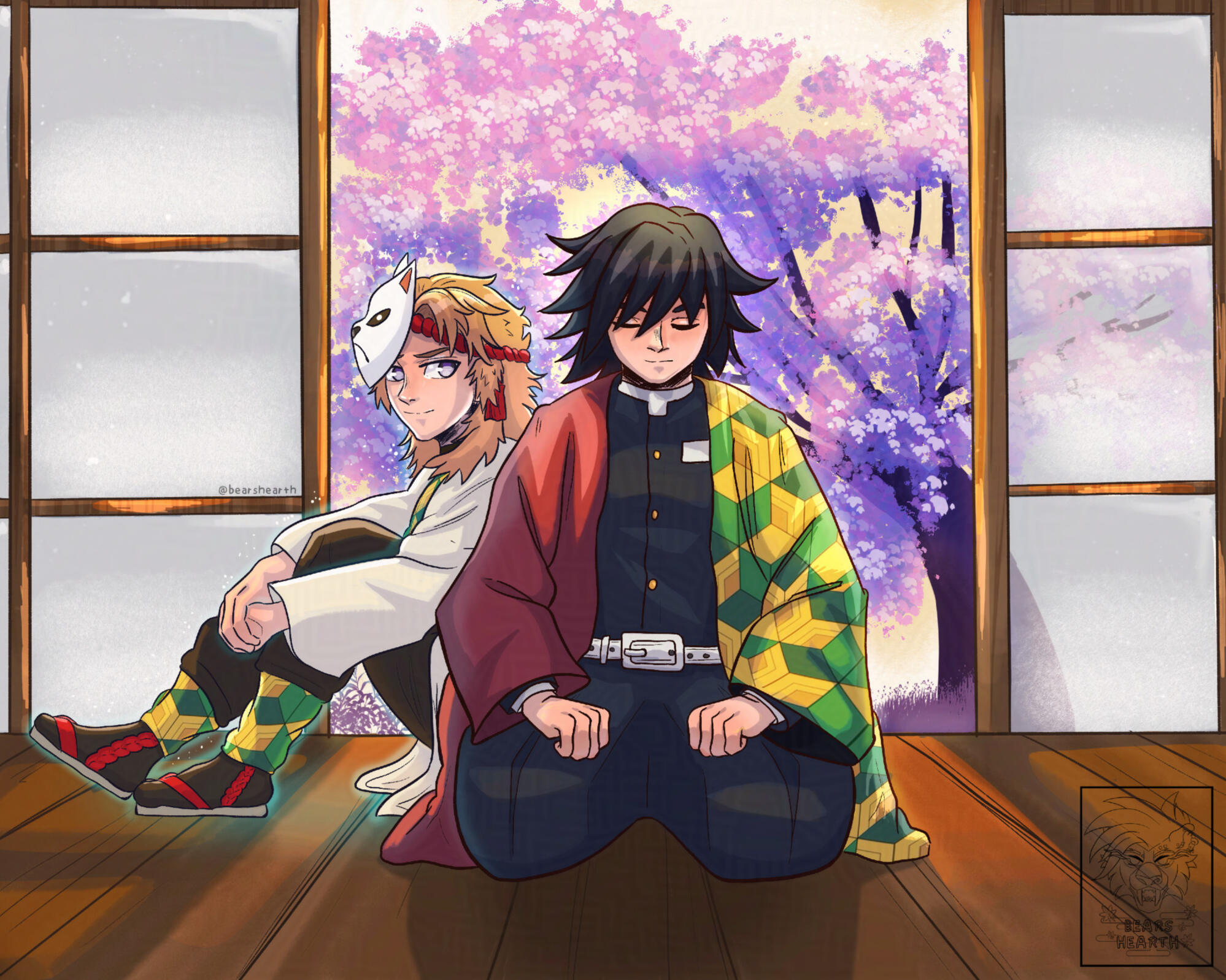 Giyu and Sabito Fanart of Giyu and Sabito from &quot;Demon Slayer&quot;, created for Giyu&#39;s birthday (2025) - digital