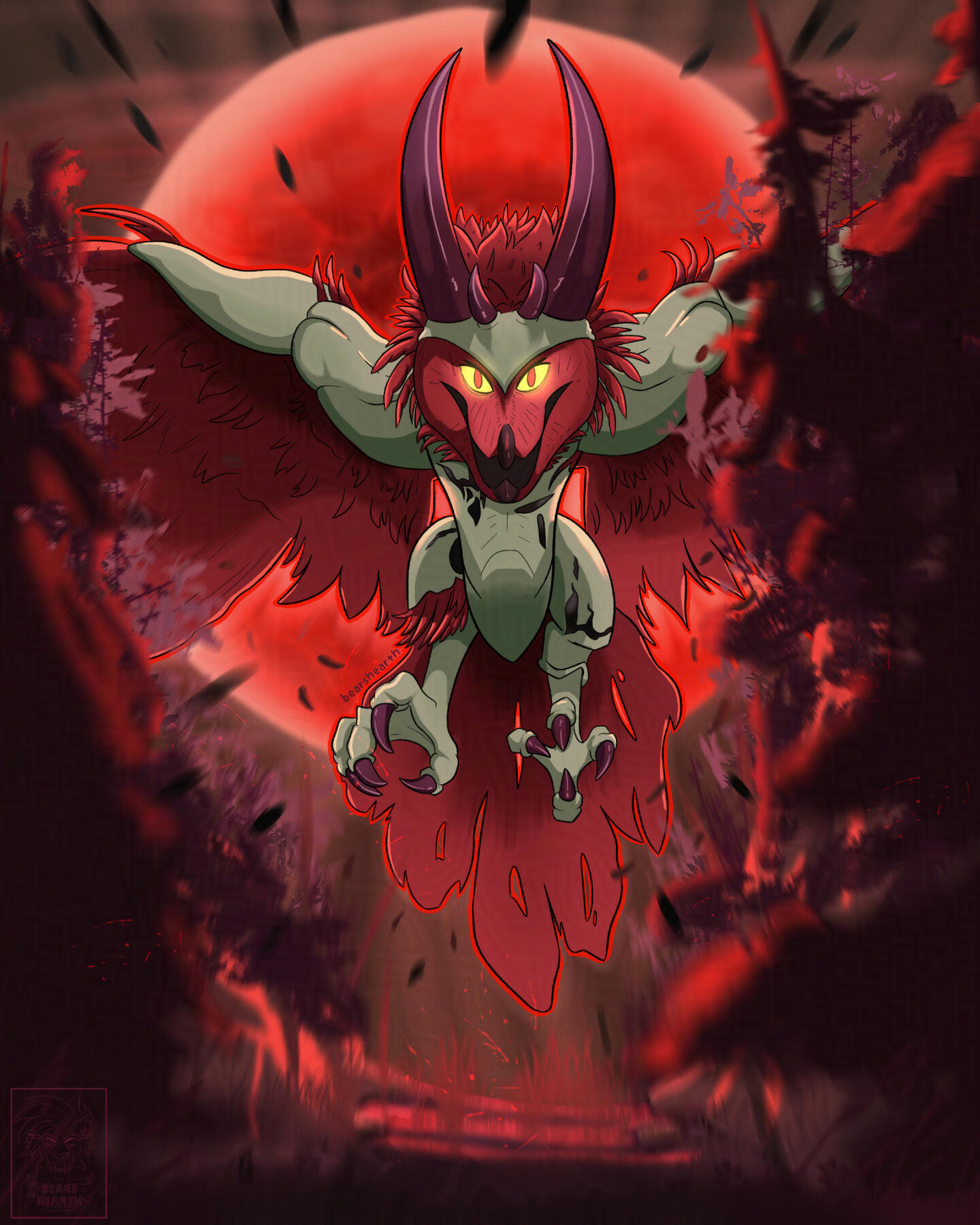 Blood Moon Hunter Commissioned artwork of a cover for client&#39;s original work (2023) - digital